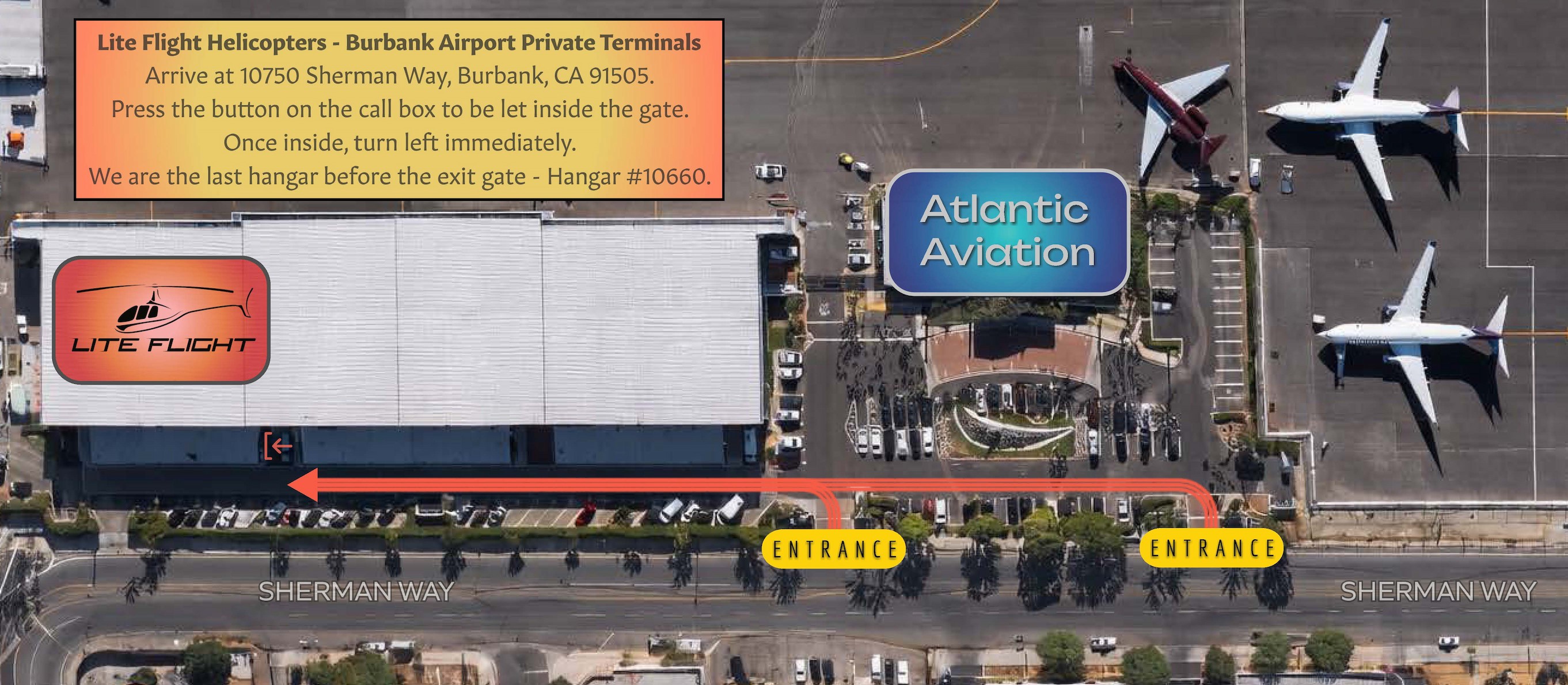 Lite Flight Helicopters Entrance Map